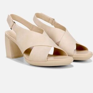 Naturalizer Beige Slingback Block Heel Sandals